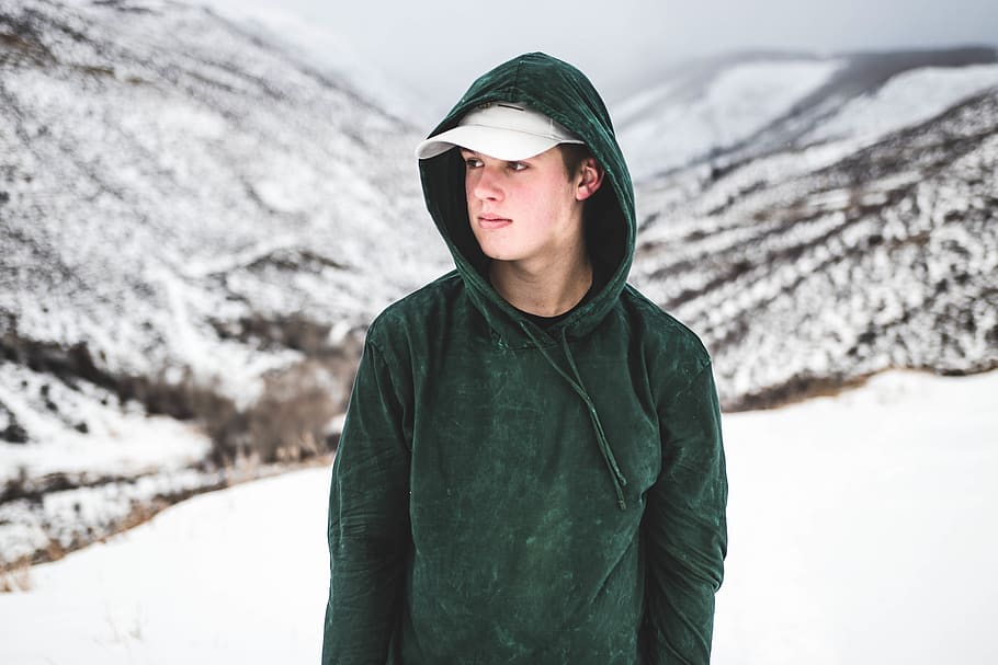 people, man, jacket, cap, cold, winter, snow, white, mountain HD wallpaper