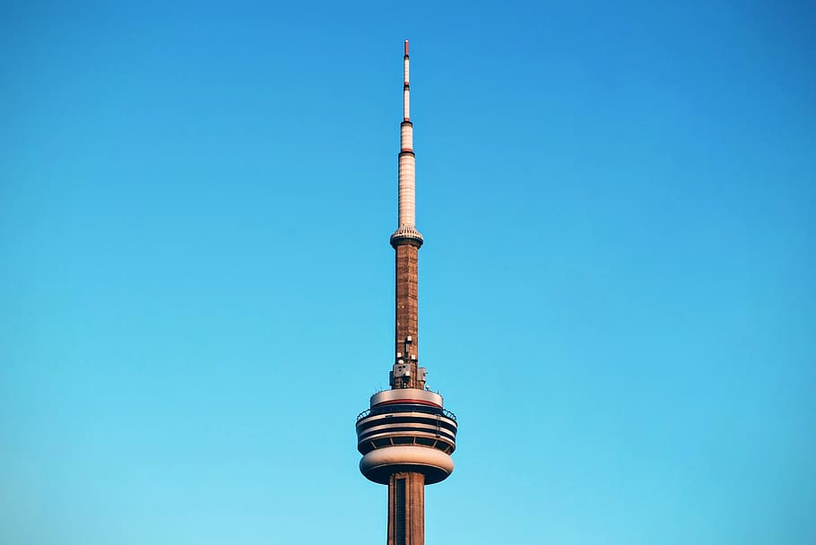 Cn Tower, architecture, clear sky, daylight, high, landmark, skyscraper HD wallpaper