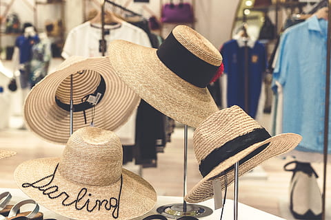 HD wallpaper Four Brown Straw Hats Display accessories