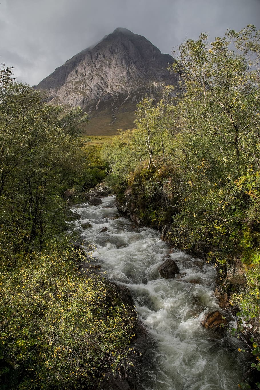 Mountain And Stream, Buachaille Etive Mor, highlands, landscape, HD wallpaper