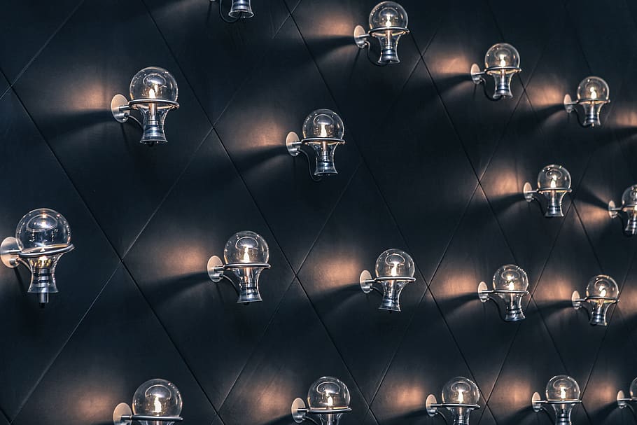 wall, leather, decor, lightning, light bulb, lightbulb, lighting equipment HD wallpaper