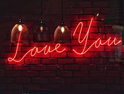 light, 3a river valley rd, lamp, red, words, lights, love, love you HD wallpaper