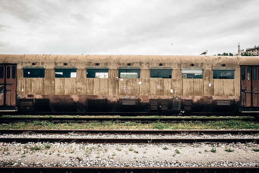 italy, trieste, old, train, rail transportation, track, cloud - sky, HD wallpaper