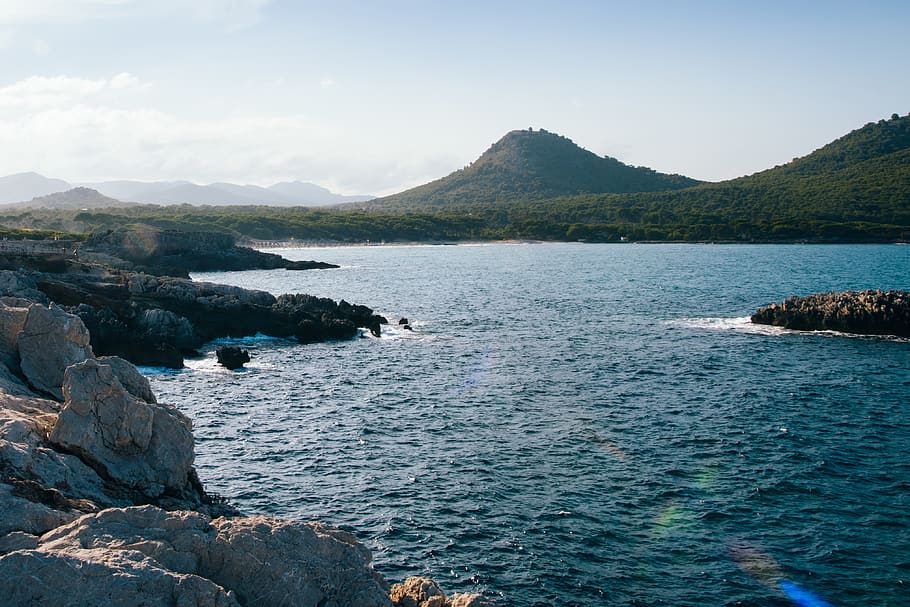 Body Of Water , daylight, landscape, mallorca, mountain, nature HD wallpaper