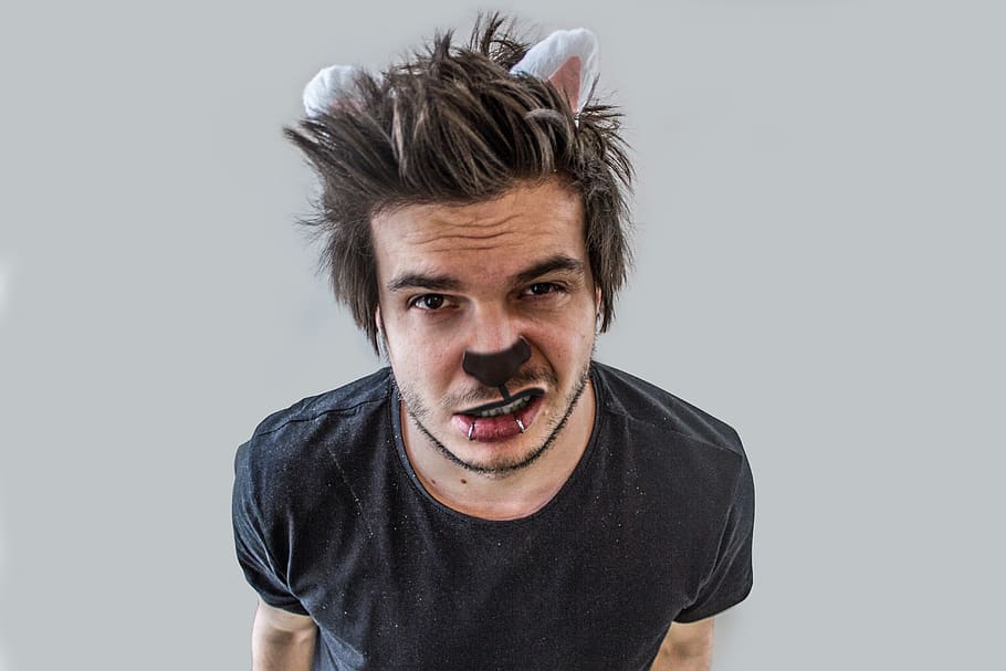 man with mask, studio shot, portrait, one person, front view HD wallpaper