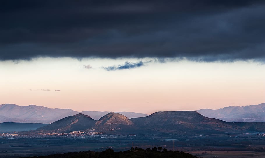 spain, torroella de montgrí, catalunya, empordà, clouds, mountain
