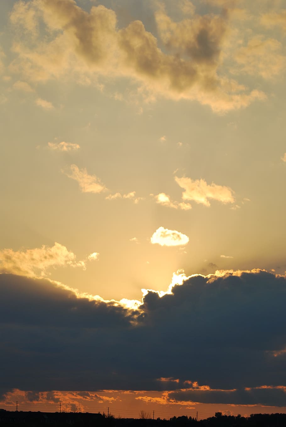 sky, sunset, clouds, landscape, dusk, nature, afterglow, scenic HD wallpaper