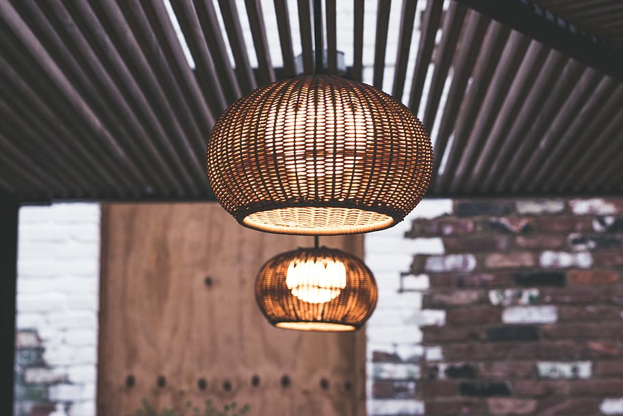 lighted lantern on ceiling, lighting equipment, illuminated, hanging HD wallpaper