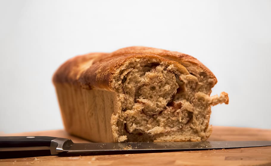 Loaf Bread on Brown Wooden Tabletop, food, food and drink, indoors HD wallpaper