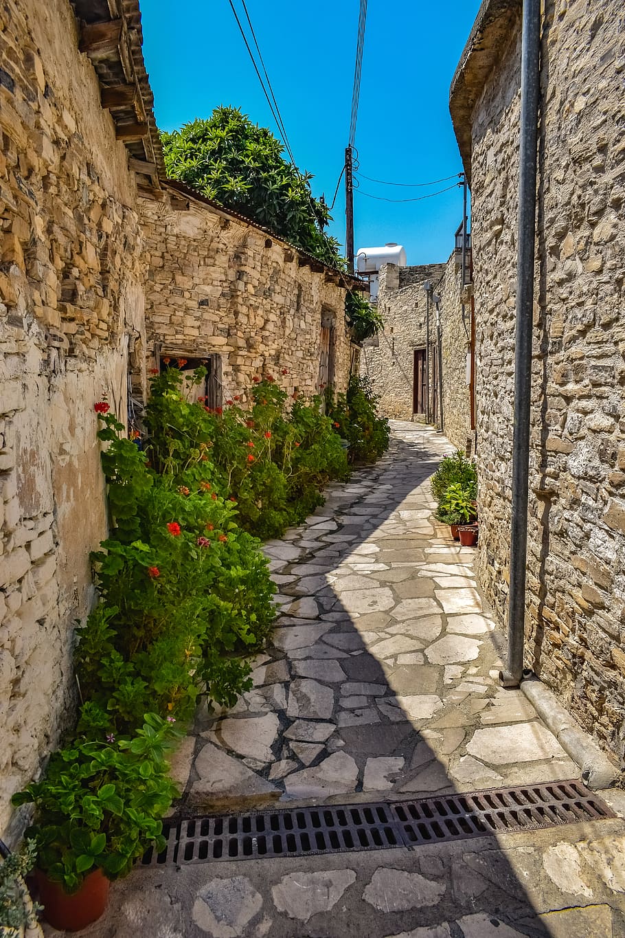 cyprus, kato lefkara, village, street, architecture, stone