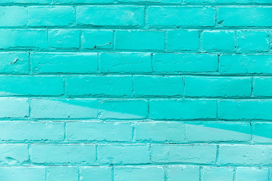 Turquoise Brick Wall Texture Photo, Backgrounds, Textures, Walls