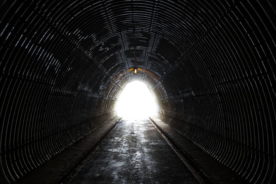 tunnel, light, shadow, mystical, landscape, mood, sunlight HD wallpaper