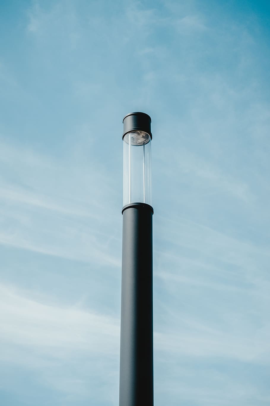 cylindrical black device under cloudy sky, cloud - sky, low angle view HD wallpaper
