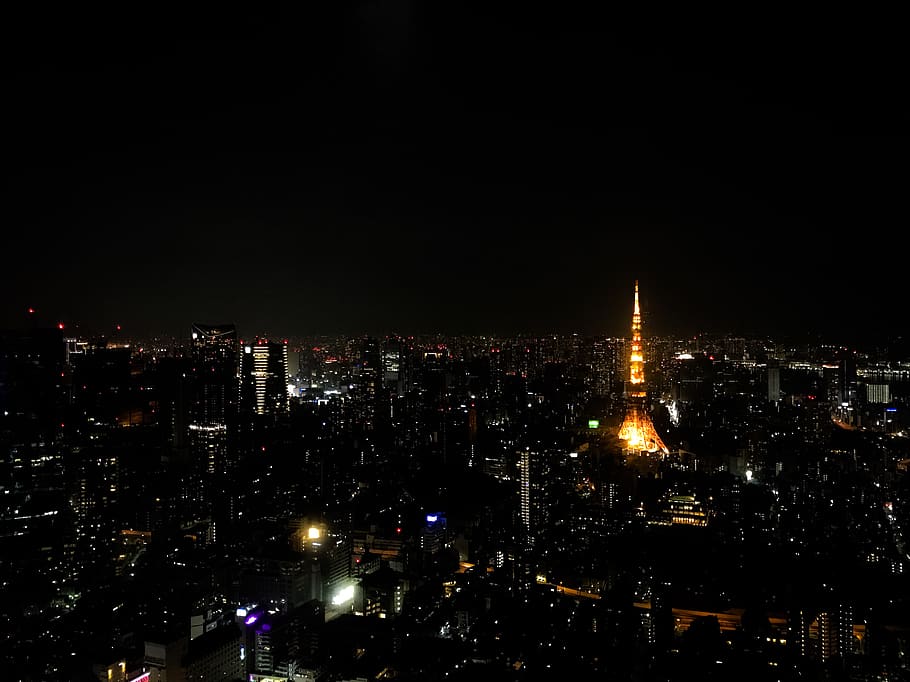 japan, minato, 6 chome-11-1 roppongi, dark, city light, night light, HD wallpaper