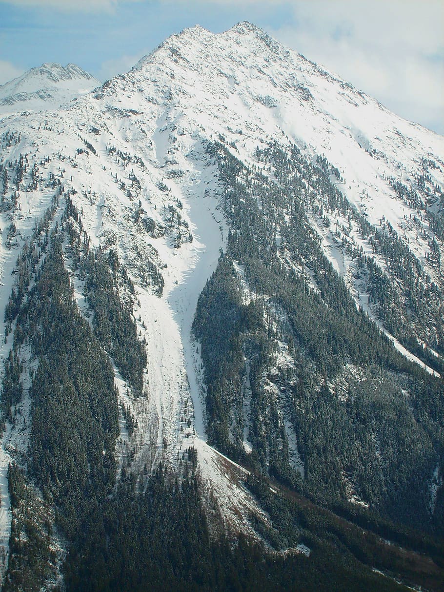 mountain, avalanche, snow, cold, skiing, track, winter, snowy HD wallpaper