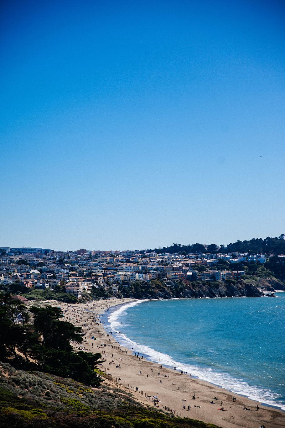 sun, tree, horizon, house, person, san francisco, californium HD wallpaper