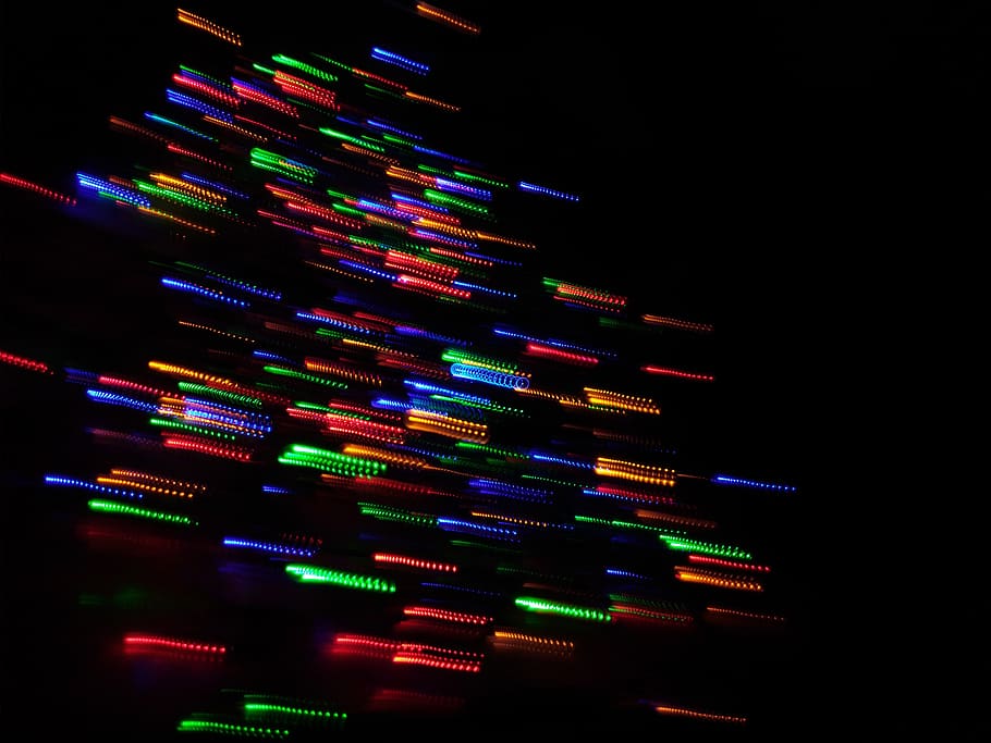 time lapse photography of assorted lights, laser, neon, scoreboard, HD wallpaper