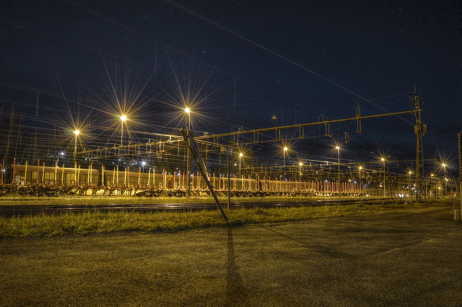 sweden, light, night, lights, hdr, train station, outdoor, outdoors HD wallpaper