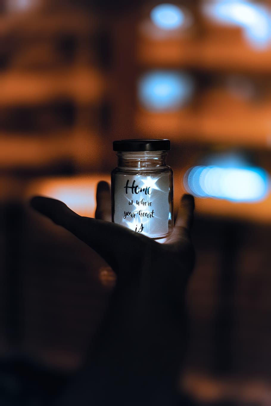 Selective Focus and Silhouette Photography of Jar \], blur, blurred background HD wallpaper