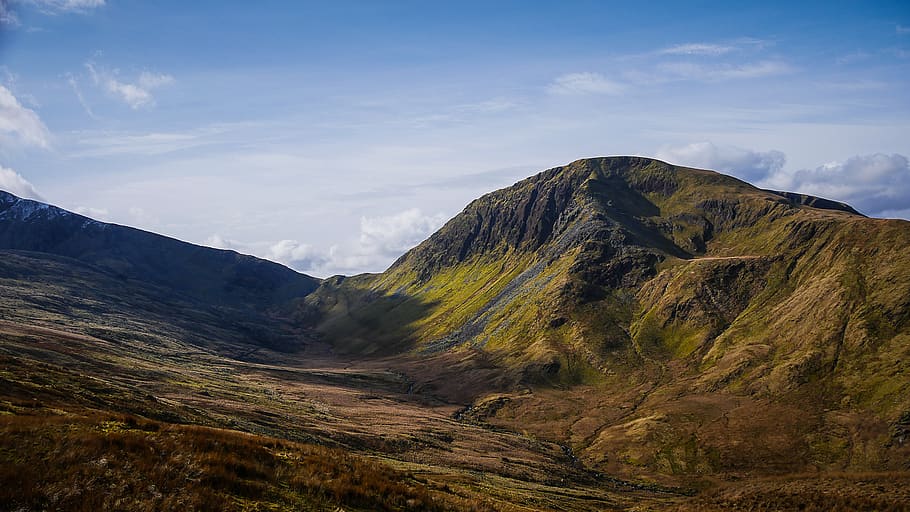 Landscape Photography of Brown Mountain, adventure, clouds, daylight, HD wallpaper