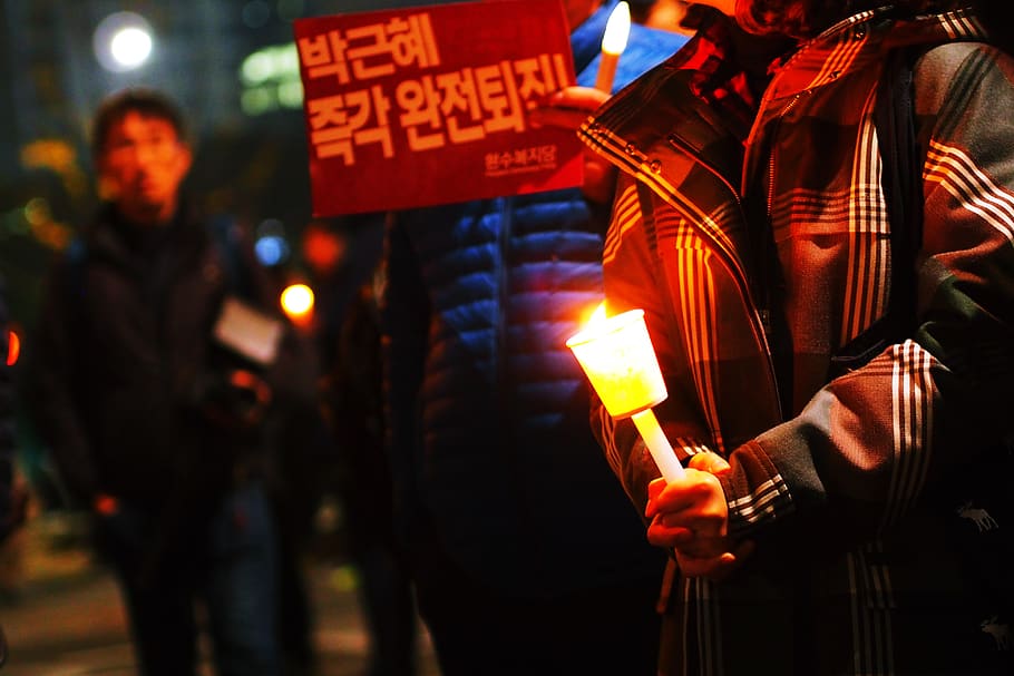 korea, fire, candlelight, real people, illuminated, holding HD wallpaper