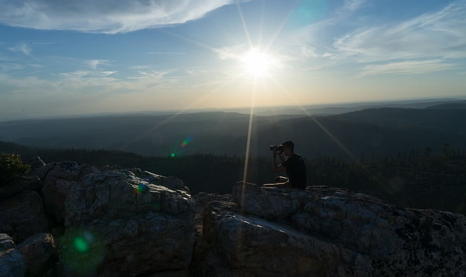view, tree, forest, photography, photographer, rock, sunset HD wallpaper