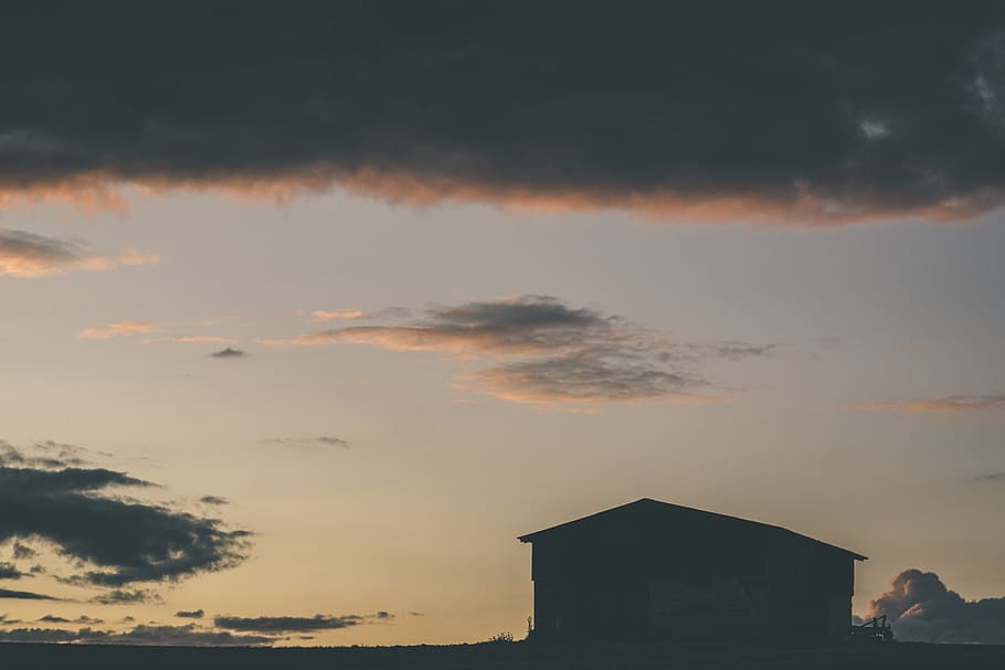 germany, clouds, sun, house, sunset, beautiful, shadow, orange HD wallpaper