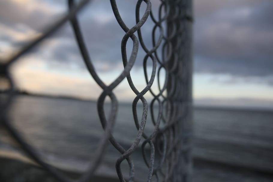 fence, beach, sand, nature, sea, landscape, close up, ocean HD wallpaper