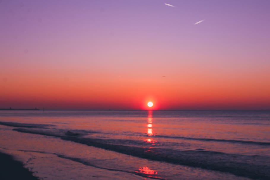 nature, outdoors, sky, sun, sunrise, dusk, red sky, dawn, sunset HD wallpaper