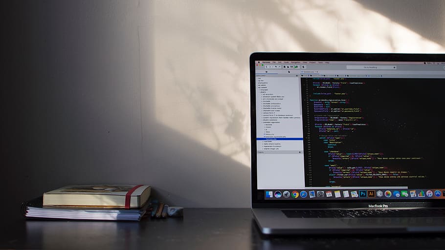laptop, computer, dark, room, modern, technology, electronics HD wallpaper