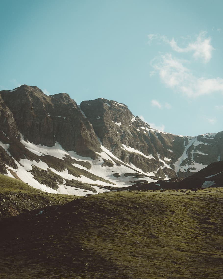 Green Mountains, adventure, clouds, daylight, field, grass, grassland HD wallpaper