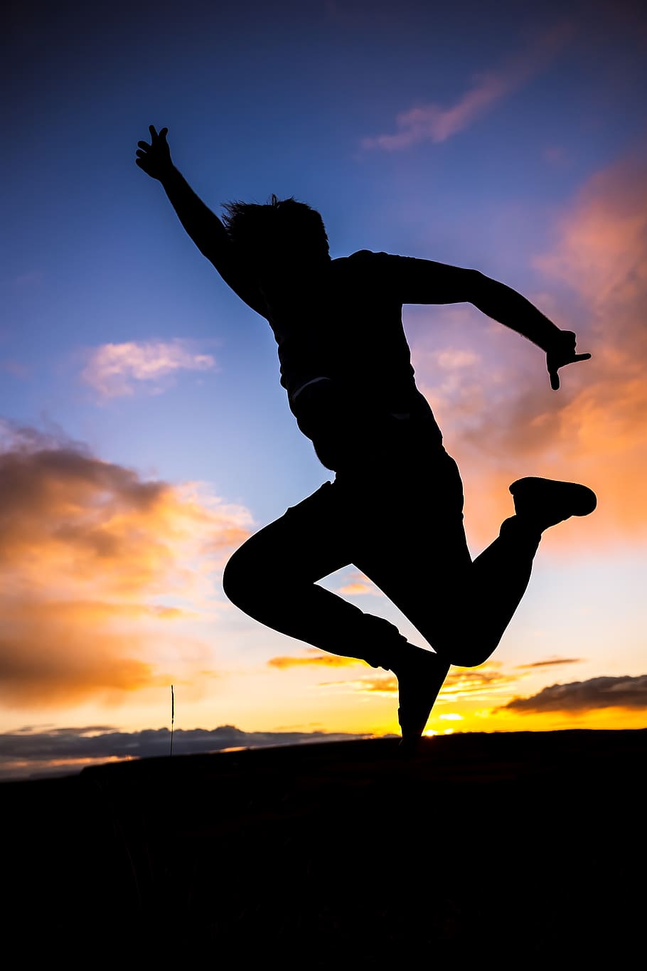 iceland, árnes, silhouette, sunset, sky, one person, cloud - sky HD wallpaper