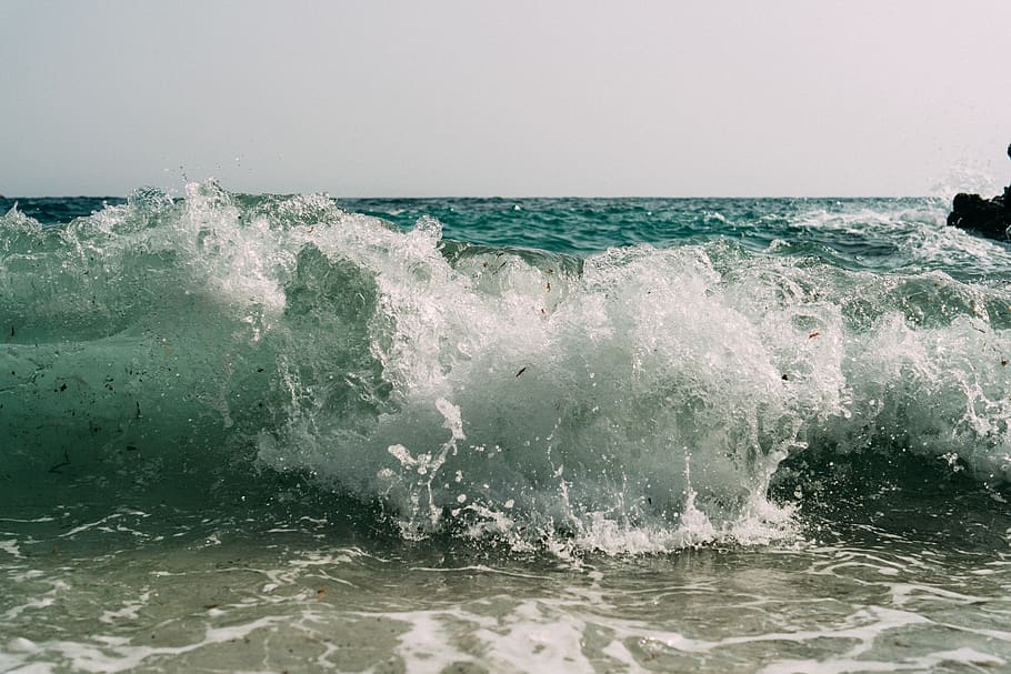 greece, ammoussa beach, wave, waves, sea, lefkada, water, motion HD wallpaper