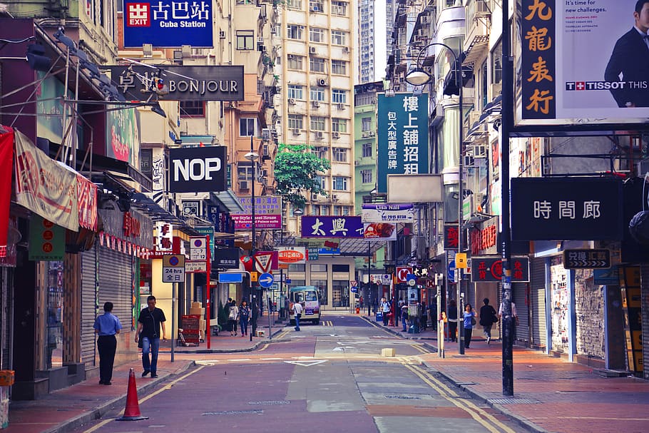 people walking beside store, city, architecture, building exterior HD wallpaper