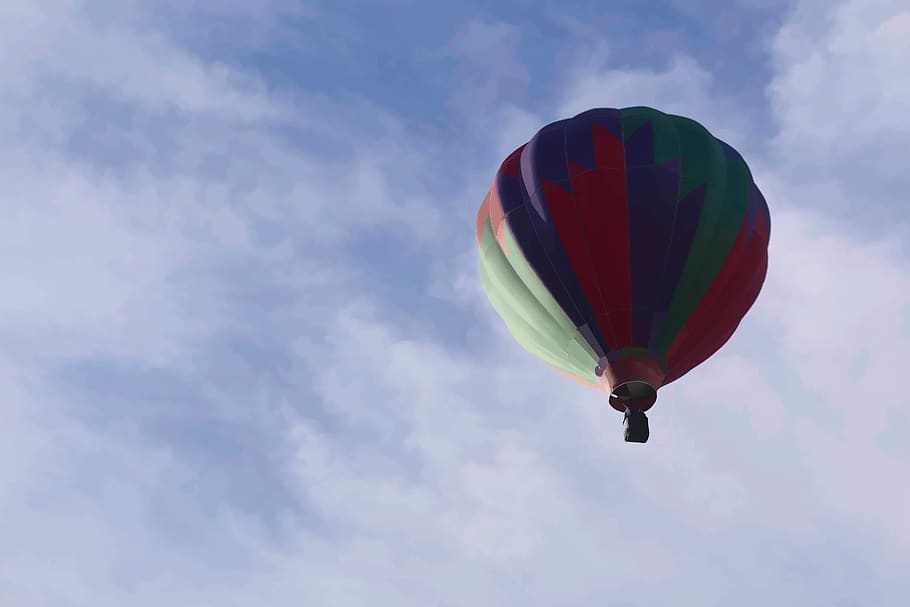 sky, baloon, mid-air, cloud - sky, low angle view, flying, balloon HD wallpaper