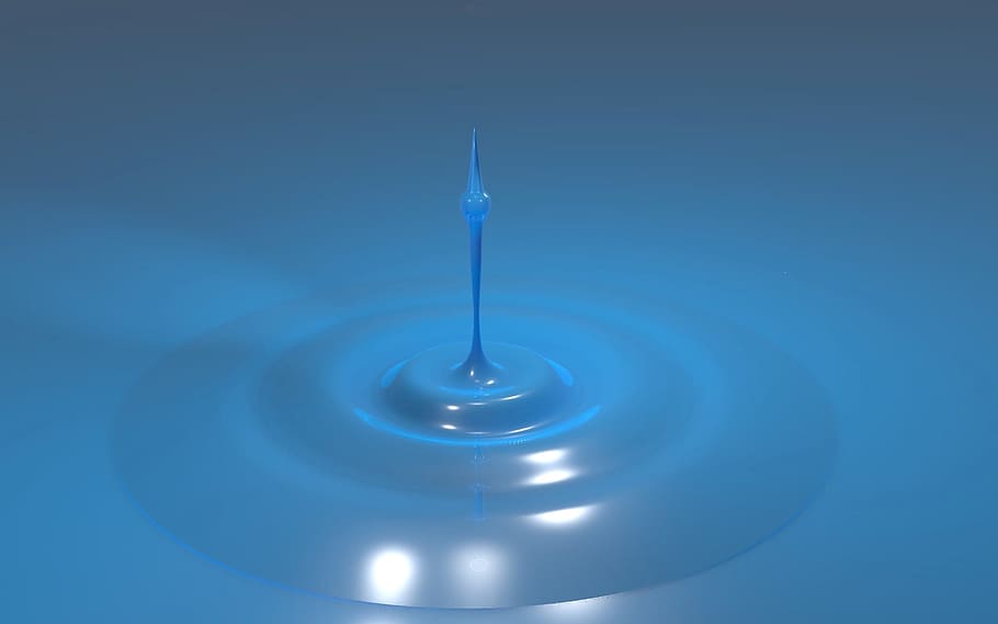 water, drops, ripple, macro, close-up, blue, liquid, background HD wallpaper