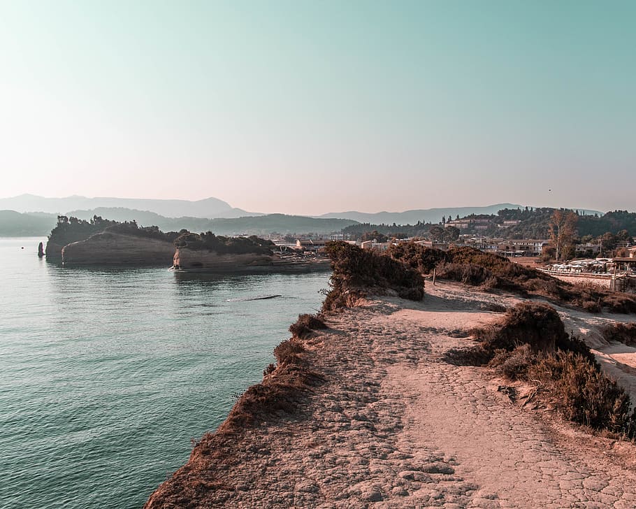 greece, corfu, sky, water, scenics - nature, beauty in nature HD wallpaper