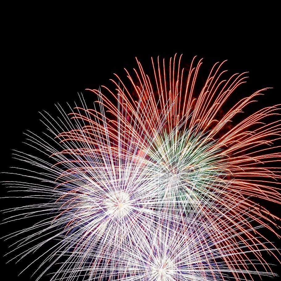 assorted-color fireworks, nature, outdoors, night, lighting, flare HD wallpaper