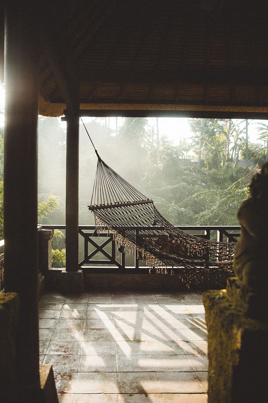 hammock in gazebo, architecture, built structure, day, nature HD wallpaper