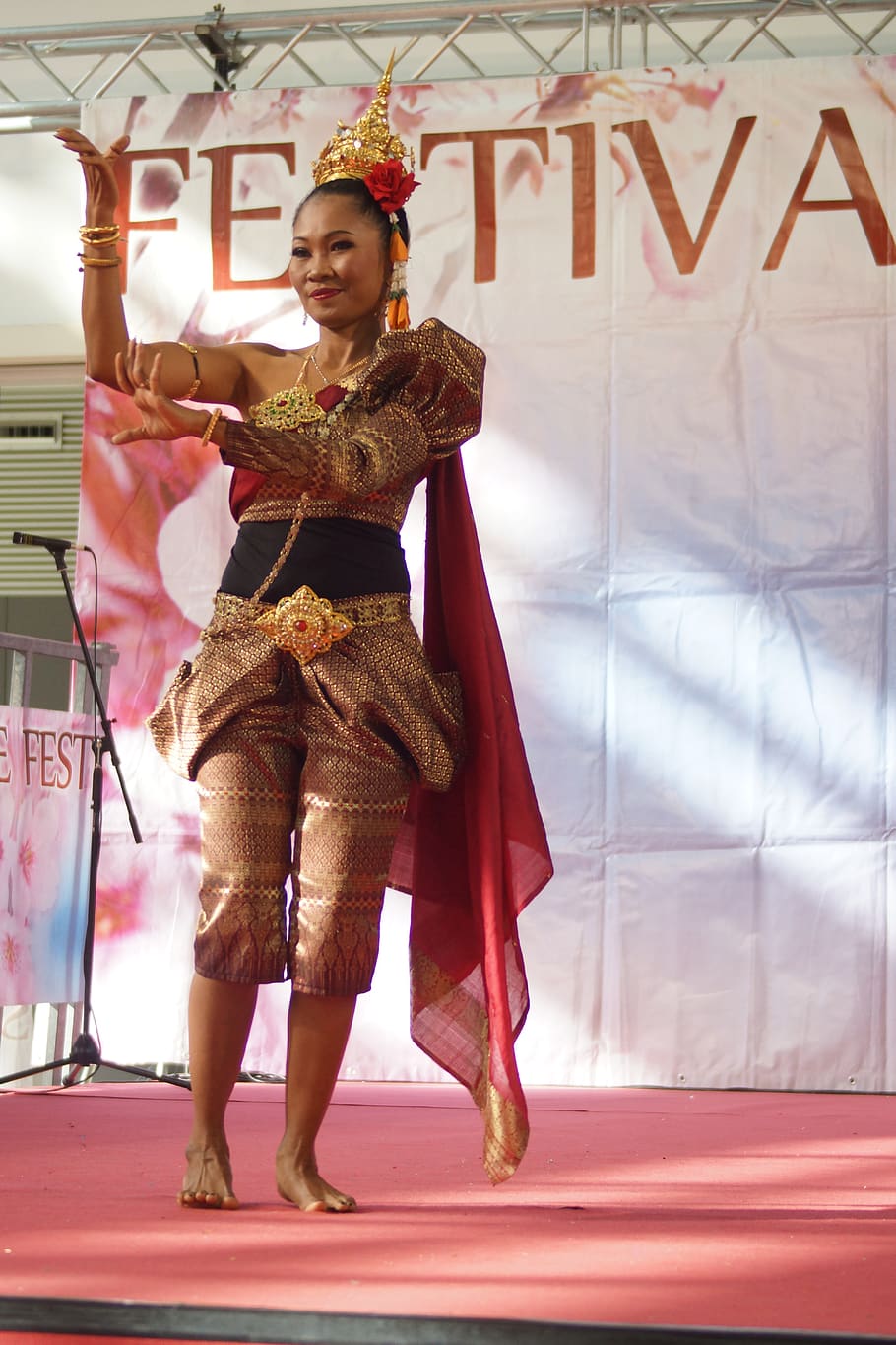 oriental dancer, one person, front view, full length, real people HD wallpaper
