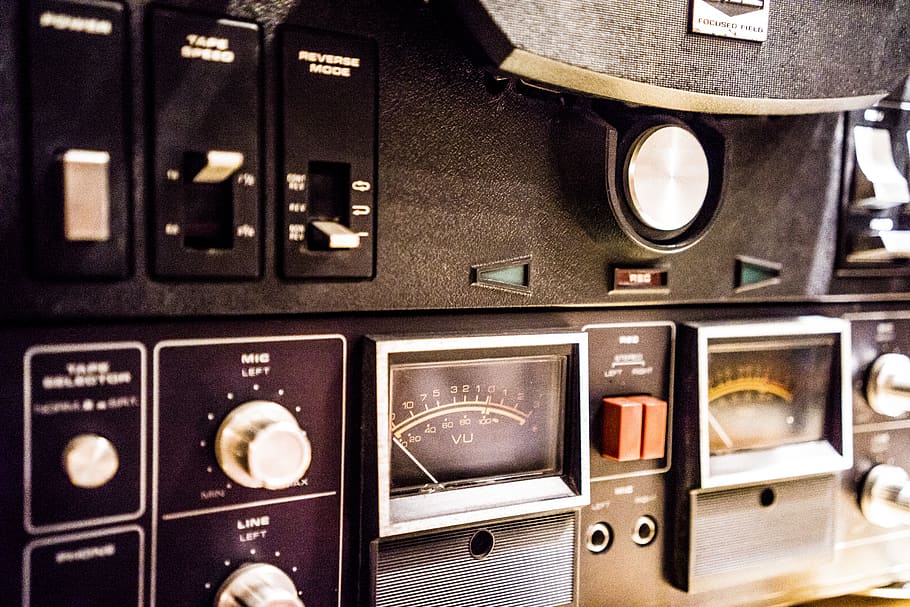 vintage, audio, tape, recording studio, background, technology