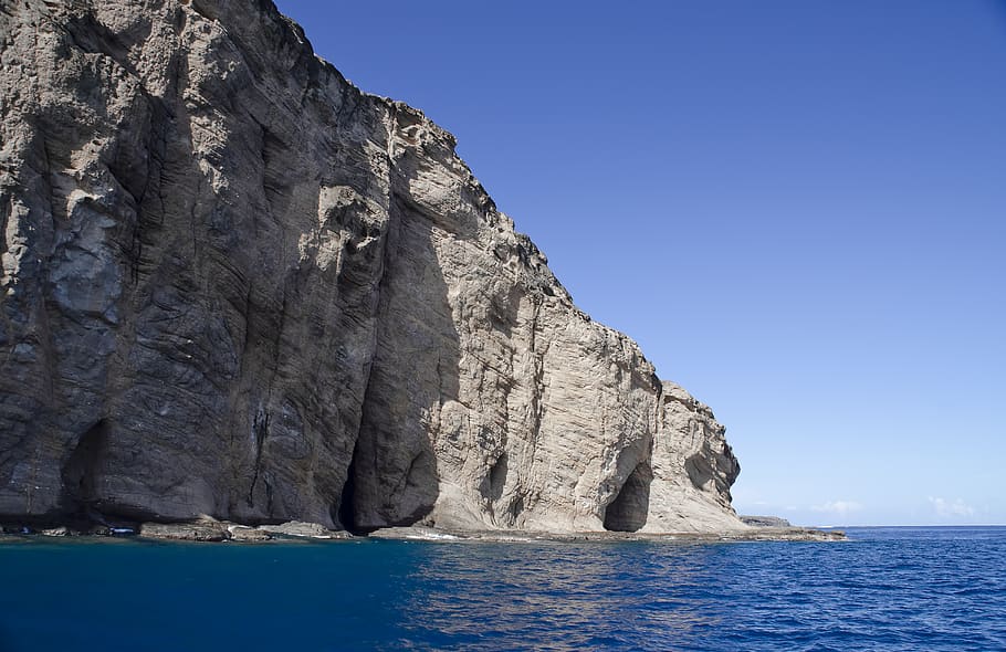 cliff, mountain, sea, mountains, rock, landscape, nature, challenge HD wallpaper