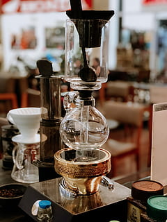 Clear Glass Bong, bar, bottle, close-up, coffee, coffee maker HD wallpaper