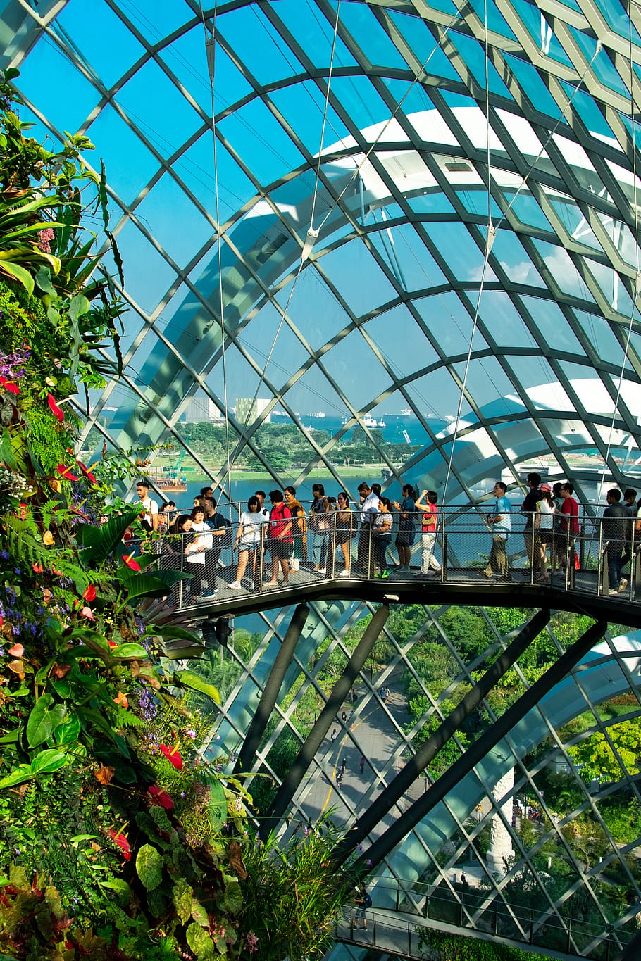people walking on bridge, group of people, built structure, architecture HD wallpaper