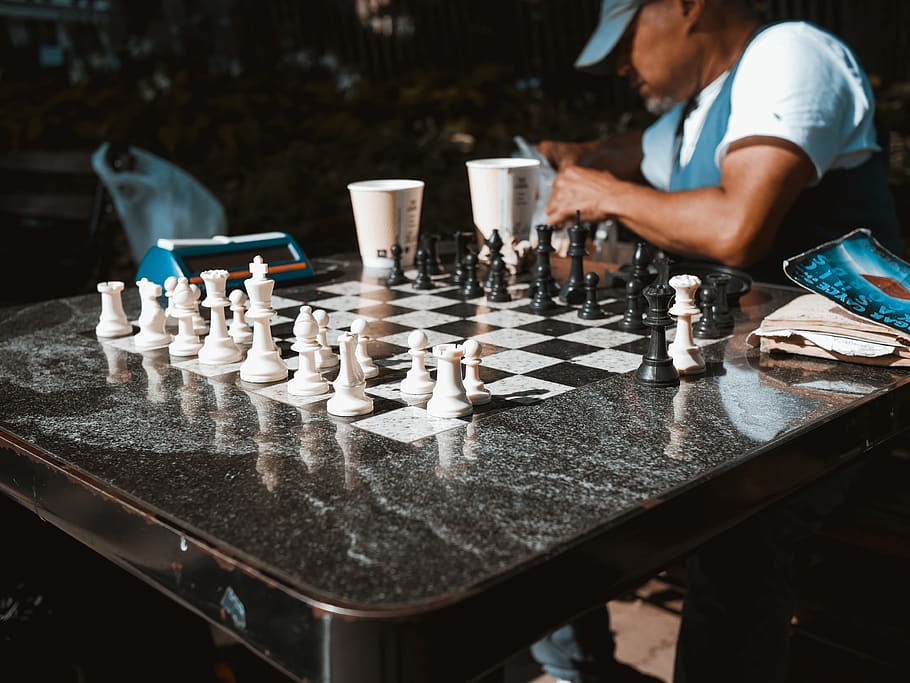 man playing chess, game, human, person, people, washington square park HD wallpaper