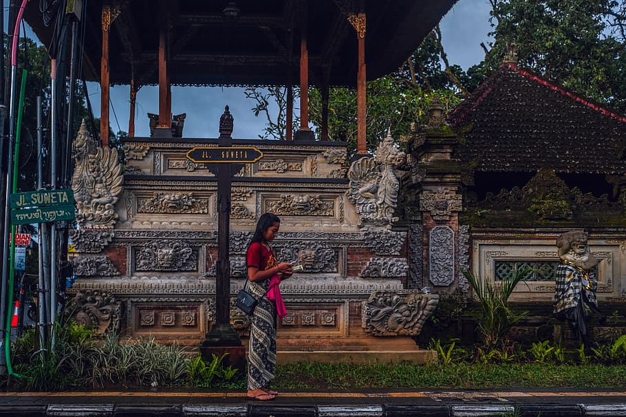bali, city, monkeys, architecture, built structure, real people HD wallpaper