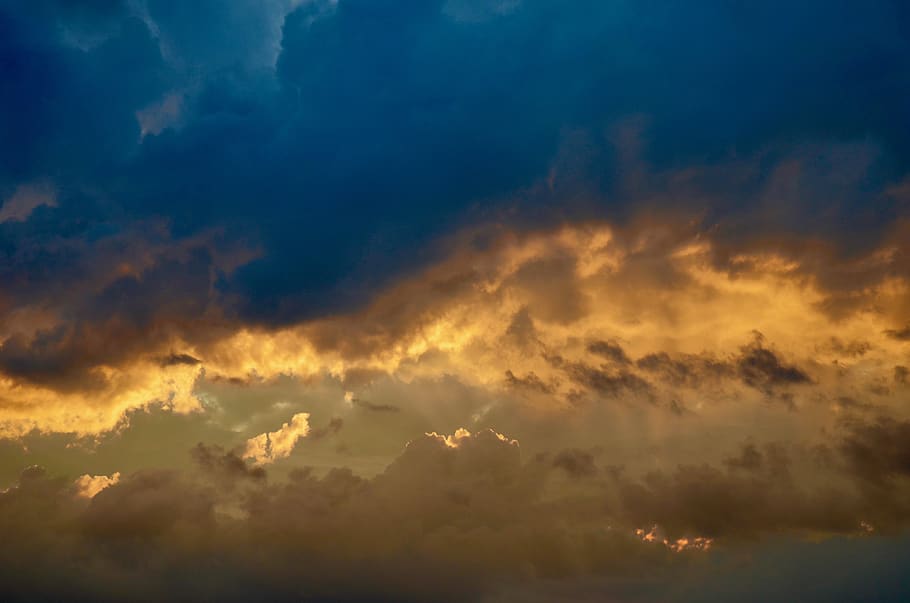 sky, clouds, sunset, evening, afterglow, red, orange, dramatic HD wallpaper