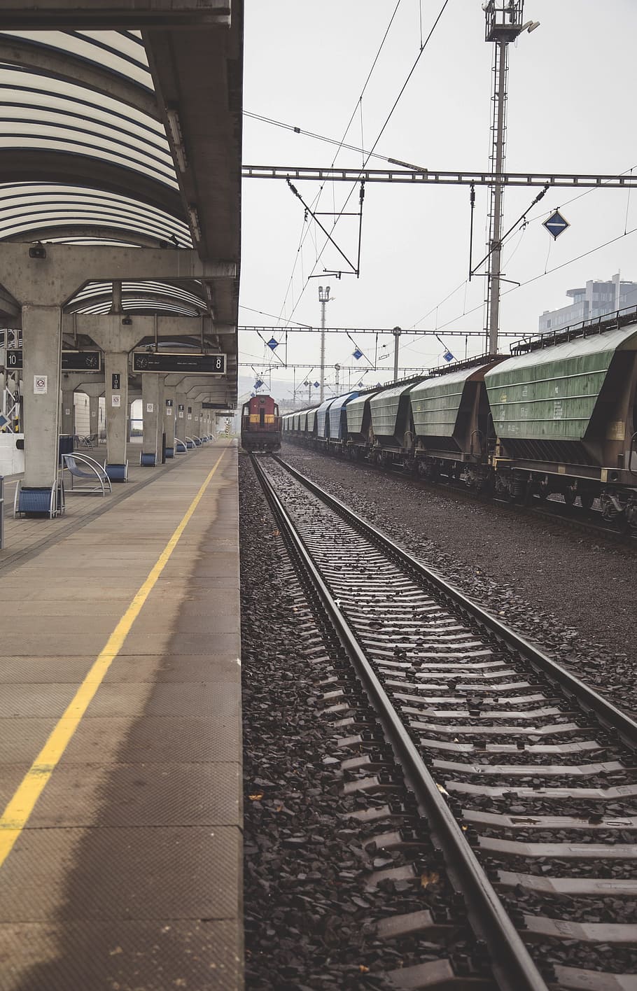 coming, train, metal, steel, heavy, railway, track, platform, HD wallpaper