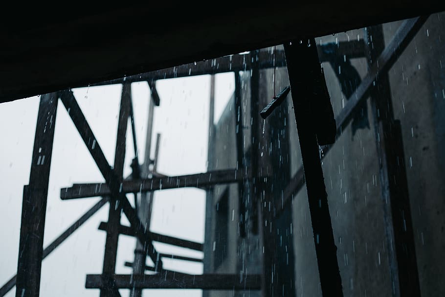 black metal scaffoldings, building, architecture, window, construction HD wallpaper