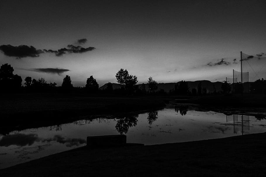 sky, water, reflection, cloud - sky, tranquility, silhouette HD wallpaper